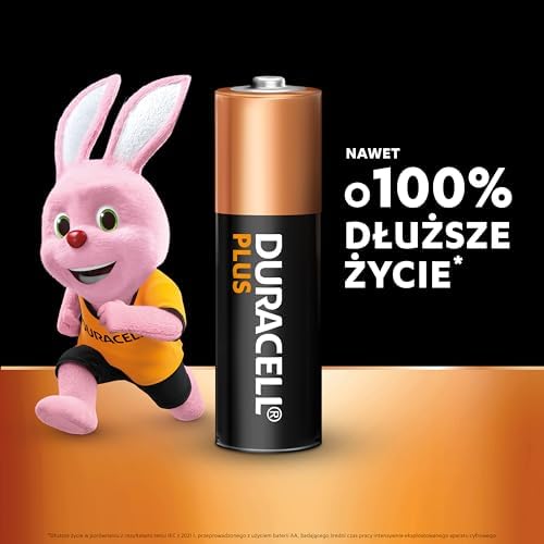 Duracell Plus AA (36 sztuk) - baterie alkaliczne 1,5 V - nawet o 100% dłuższe życie - niezawodna moc dla urządzeń codziennego użytku - opakowanie bez plastiku - 10 lat przechowywania - LR6 MN1500