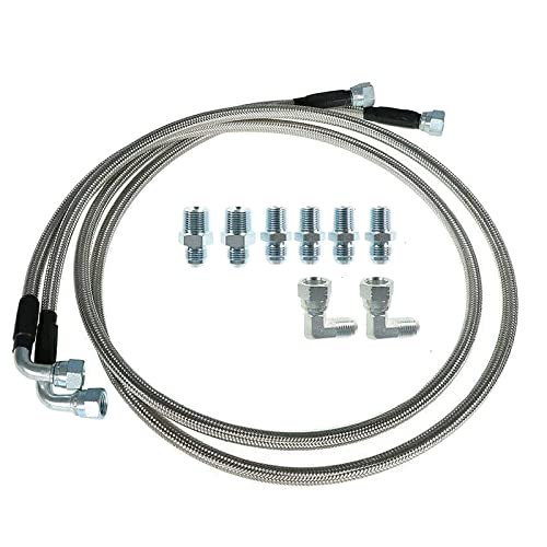 Ombsyej 52In 6An Transmission Cooler Hose Fitting Kit Transmission Cooler Lines Fitting Kit Fit For Chevy Ford Mopar Gm Gmc Buick Cadillac Cars And Trucks, Replace Th350/ 700R4/ Th400 #TOP1