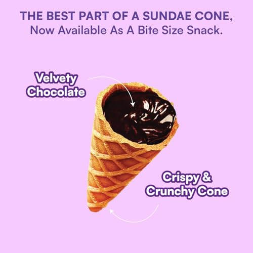 Image of NOVA NOVA Best Bite Choco Filled Cones|Dark Chocolate - Pack Of 4|100% Eggless|No Added Preservatives,100 Gram