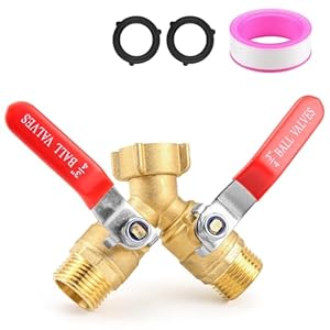 Hose Splitter 2 Way Heavy Duty, 3/4 Inch GHT Thread Y Valve Connector with Stainless Steel Long Handle, Full Flow Garden Brass Hose Splitter for Outdoor Watering, Irrigation, Washing
