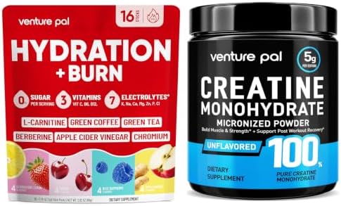 Venture Pal Burn Support Electrolyte Packets + Creatine Monohydrate Powder