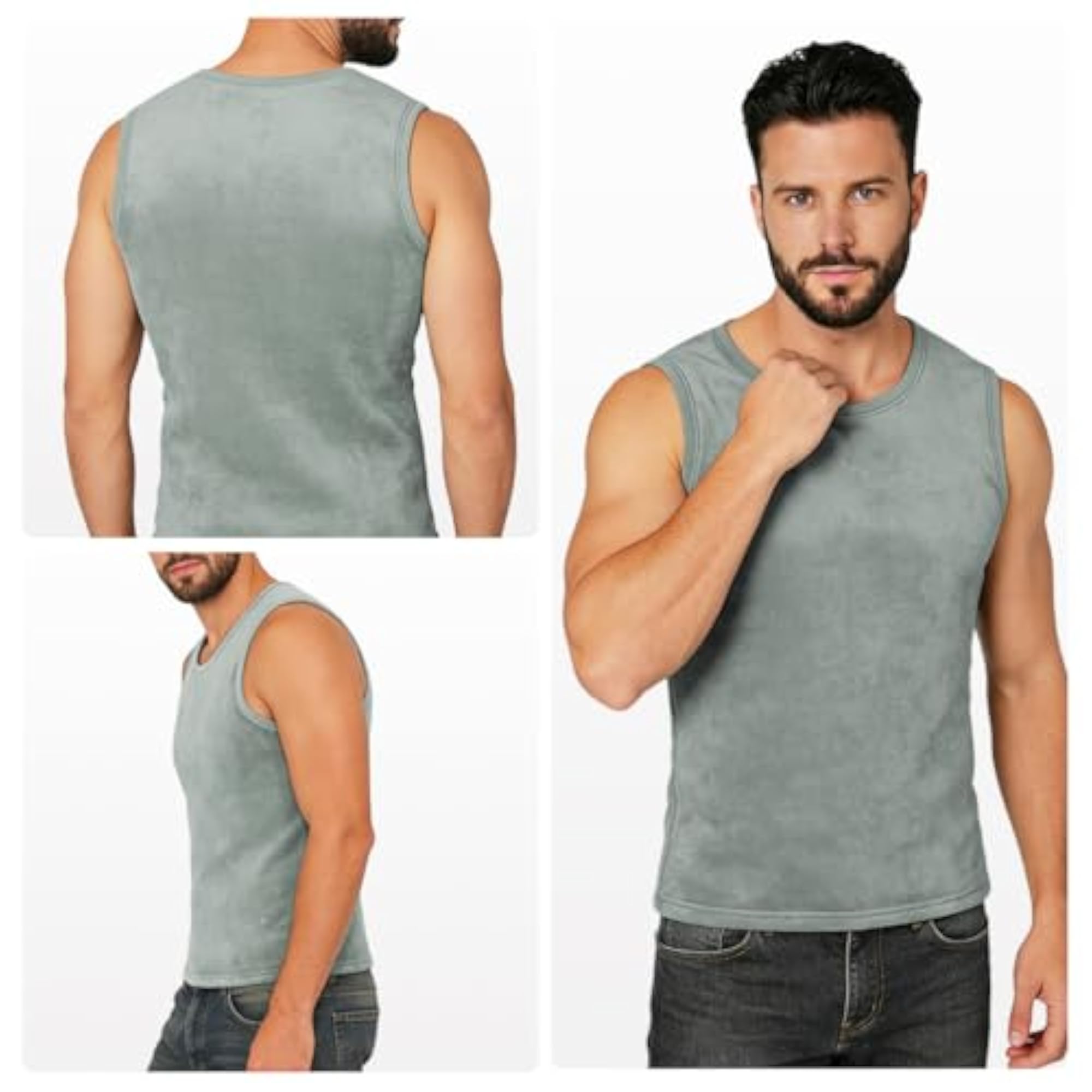 Thermal Tank Top Cotton Sleeveless Fleece Lined Underwear