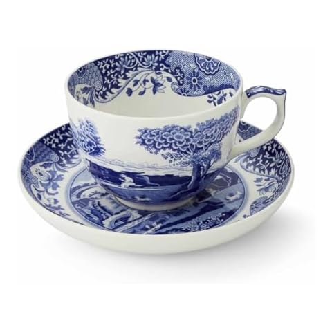 Spode Blue Italian Teacup and Saucer Cover