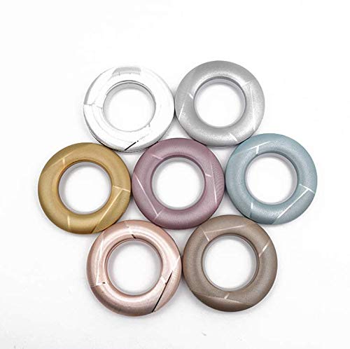 Paquete de 80 anillos con ojales para cortina, anillo romano de bajo ruido a nanoescala, para barra de cortinas de ventana, ducha, vestuario, puerta, diámetro interior de 45 mm, plata brillante (plata