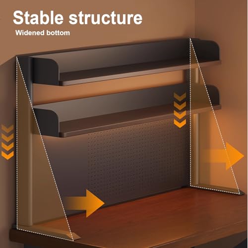 Étagère de bureau avec panneau perforé stable en métal - 3