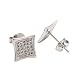 Bala 9.5mm Big Size Surgical Steel Post Square Clear Cubic Zircon Ear Stud Earrings for Women / Men