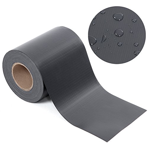 Image of SONGMICS 100 m PVC Privacy Screen Strips Fence Film Wind Protection 2 Rolls m x 19 cm Extra Thick with 50 x Mounting Clips Anthracite GPJ100GY, 100