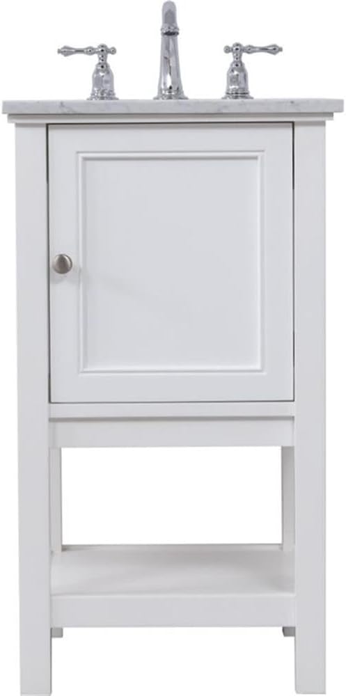 Elegant Decor Metropolis 19" Single Marble Top Bathroom Vanity in White