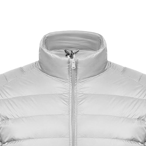 Veste matelassée légère et imperméable au design argenté avec col montant