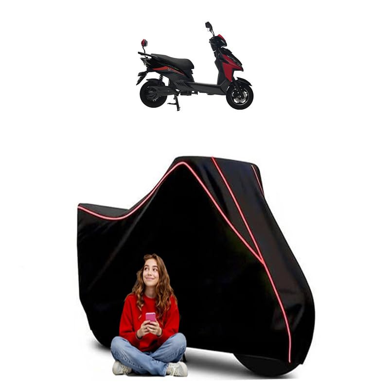 Image of e-Bike Wolf Scooty Bike Cover Water Resistant Outdoor Use Universal Fit Scooters Motorcycles Heavy Duty UV Protection Dust Rain Scratch Resistant Elastic Bottom Black Blue Piping