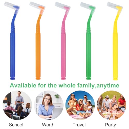 40pcs 5 Sizes Angled Interdental Brushes for Teeth Cleaning for Braces Cleaning, Multicoloured, 1 count (Pack of 40) - Image 2