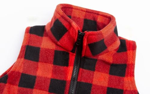 Image of LittleSpring Kids Fleece Vest with Fur Lined Zip Up Warm Thickening Winter Sleeveless Jacket