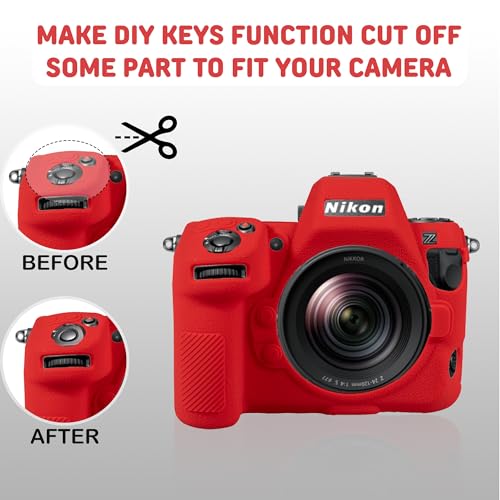 Funda para cámara Nikon Z8, silicona protectora roja miniatura 7