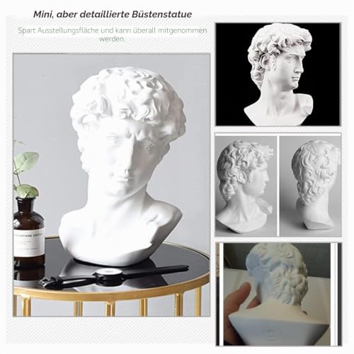 YiYFiT Resin Bust Statue Figur,6\ 15cm Griechische Mythologie David Bust Sculpture Figur für Home Ornament Büro Bücherregal Dekor Skizze Praxis DIY Kunst Geschenk-David