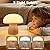 Strackvial Mushroom Lamp, 3 Colors Mushroom Night Light with Clock, Cordless Touch Dimming Bedside Table Lamp with Timer & Remote, Rechargeable Portable LED Lamp for Kids Adults Room (White)