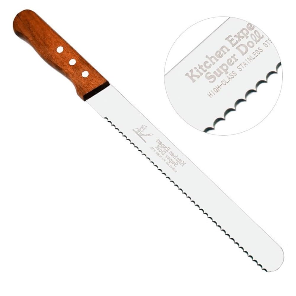 Kneefcy Bread Knife Razor Sharp Blade Kitchen Knife for Baker's Knife for Bread Slicing Ergonomic Wood Handle (Pack of 1)