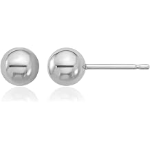 IceCarats Platinum Ball Earrings 6mm 1/4 inch Butterfly Back, Polished For Her