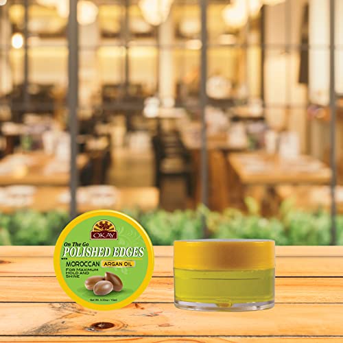 Okay Polished Edges With Argan Oil No Flaking All Day Hold Edge Control For Hairline,Sideburns Silicone,Paraben Free For All Hair Types And Textures 0.5Oz #TOP7