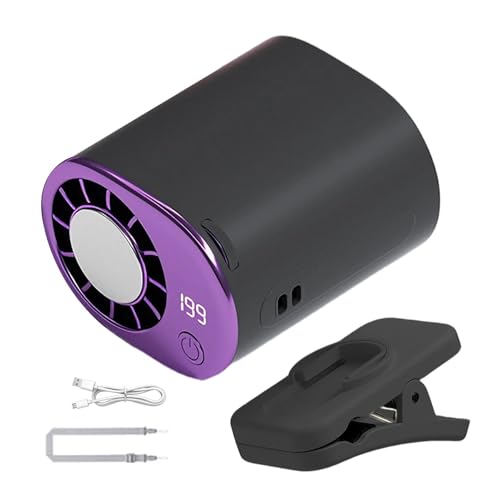 Portable Clip - LED Display Quiet Cooling, Adjustable Clamp Design, Personal, Rechargeable Mini Air Circulator for Car Use Trave