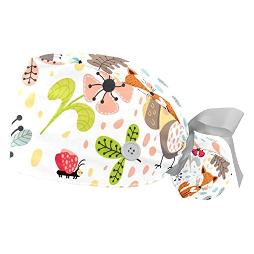 Chapeaux bouffants ours renard et hibou casquettes de travail mixtes