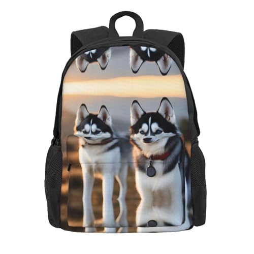 Husky Dog Large Capacity Travel Backpack - Polyester Backpack,Multi-Functional Storage Bag2