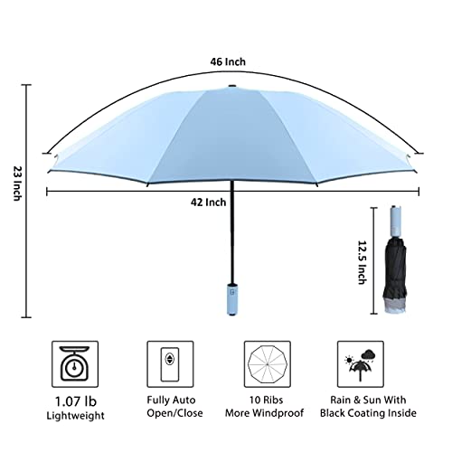 Image of BAODINI Inverted UV Umbrella for Rain and Sun Medium Size UPF 50+ Rverse Compact Umbrella Auto Open Close