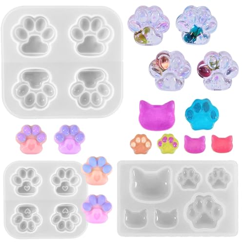 5WYOUKE 猫 肉球 シリコンモールド レジン 猫足 ソフトモールド 猫の肉球 シリコン モールド DIY 手作り 樹脂 UVレジン 粘土 初心者 ハンドメイド 可愛い