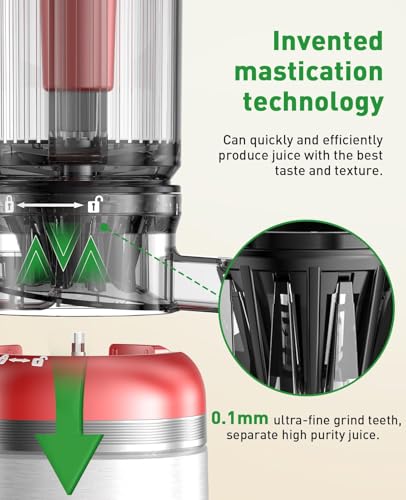 Image of Cold Press Juicer Machines for Whole Vegetables & Fruits, Slow Masticating Juicer Maker with Wide Feed Chute, High Juice Yield, Easy to Clean