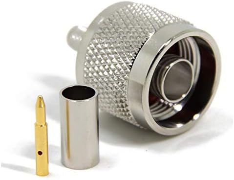 Ancable 2-Pack N Type Male Crimp On Plug Connector for RG213 RG214 50 Ohm Low Loss RF Coaxial Cable