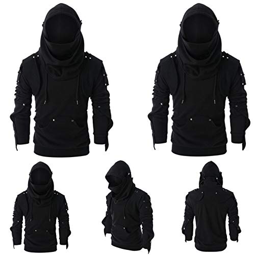 Pull à capuche homme chaud avec grande poche veste sweat robuste d'automne
