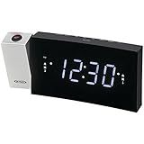 Jensen Compact Time Projection Dual Alarm Clock Radio with Large Easy to Read Backlit LCD Display