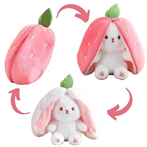 Image of SCOOBA Reversible Rabbit Strawberry Stuffed Toy 30cm