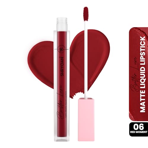 Image of Shryoan Butter Luxe Satin Matte Liquid Lipstick | Ultra Pigmented, Long-Lasting, Non-Transfer Formula, Smooth Lip Color, Weightless Finish, Silky Matte Finish (6ml) (Shade 06, Shade 06)