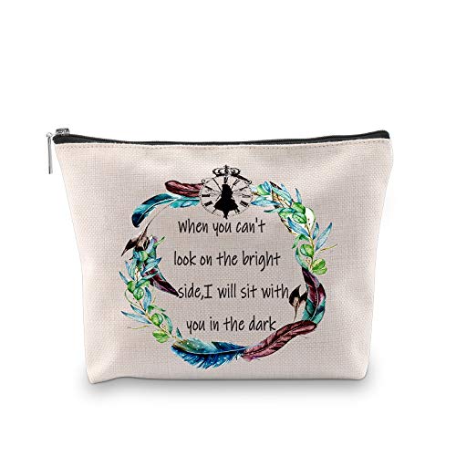 G2TUP Inspirational Alice in Wonderland Quote Makeup Cosmetic Bag Zipper Pouch Alice in Wonderland Accessories for Women (Alice Quote)