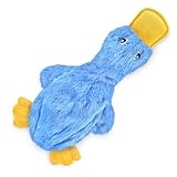 Best Pet Supplies Interactive Squeaky Dog Chew Toy, Ideal Dog Toys for Chewers, Small, Medium & Large Dogs, and Fetch Lovers - Crinkle Duck (Blue), Large