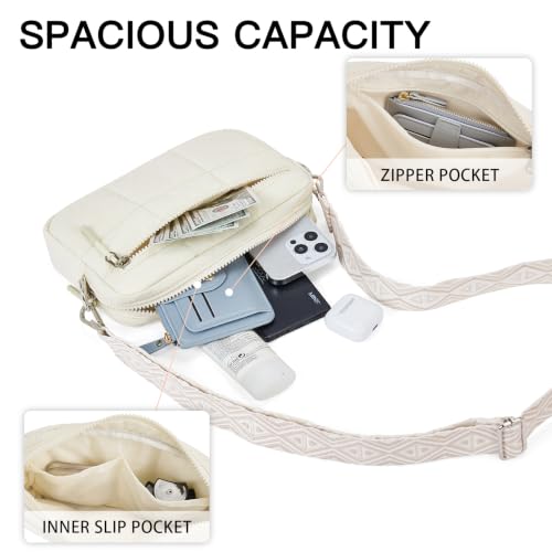 Image of Telena Crossbody Bags for Women Cross Body Purse with Guitar Strap | Lightweight Puffer Shoulder Bag for Travel