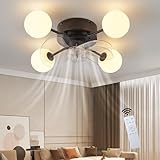 Homefire Deckenventilator mit Beleuchtung G9 - Leise Deckenleuchte Mit Ventilator und Fernbedienung 6 Geschwindigkeiten Timer...