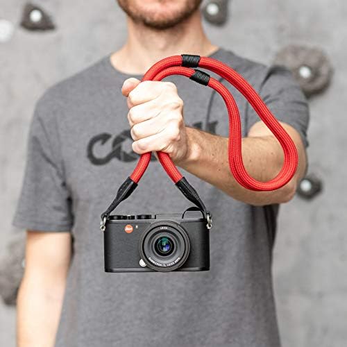 Leica Camera Double Rope Strap | Created by COOPH | For Leica Sony Canon Nikon DSLR Mirrorless Cameras | Neck Strap Shoulder Strap | Made from two lengths of Climbing Rope | 100cm, Red