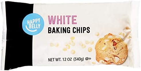 Amazon Brand - Happy Belly White Vanilla Flavored Baking Chips, 12 Ounce
