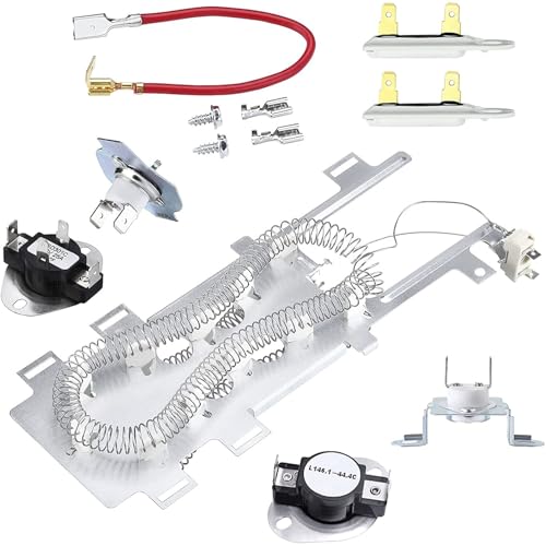wp8544771 8544771 for Whirlpool Duet Dryer Heating Element Kit with 8544771 PS11746337 AP6013115 for Maytag Bravos xl Heating Element 279816 Thermostat Cut Off 3392519 279973 Thermal Fuse by Sikawai