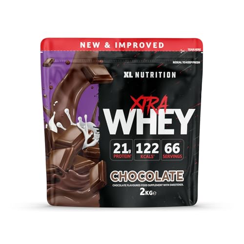 XL Nutrition Whey Protein Powder | High Protein, Low Carbohydrates | 67 Servings, 2kg | Suitable for Vegetarians | Ideal for Muscle Building, Recovery Support (Milk Chocolate)