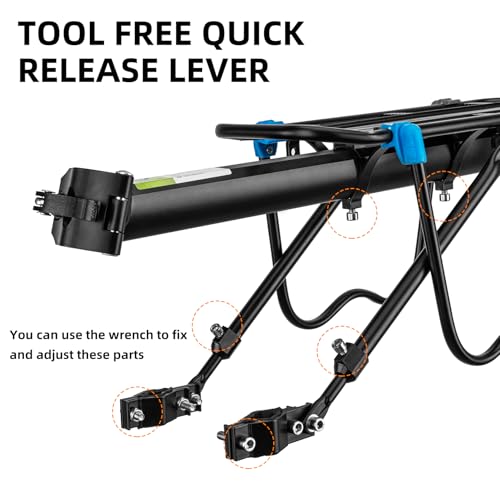 image for ROCKBROS Bike Rear Rack, Bike Cargo Rack Aluminum Alloy Bicycle Rear R