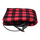 Manta de coche con calentador eléctrico, apagado automático, suave, manta térmica de 12 voltios para viajes, camping, viajes por carretera, salidas familiares, mujeres, adultos, personas mayores
