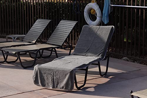 Luxury Hotel & Spa Towel Pool Chair Lounge Cover 100% Cotton | Soft Ring-Spun Cotton | Premium Quality | Absorbent | Oversized | Quick-Drying | Beach | Resort | Vacation | Beach Club | Poolside,Gray #TOP1