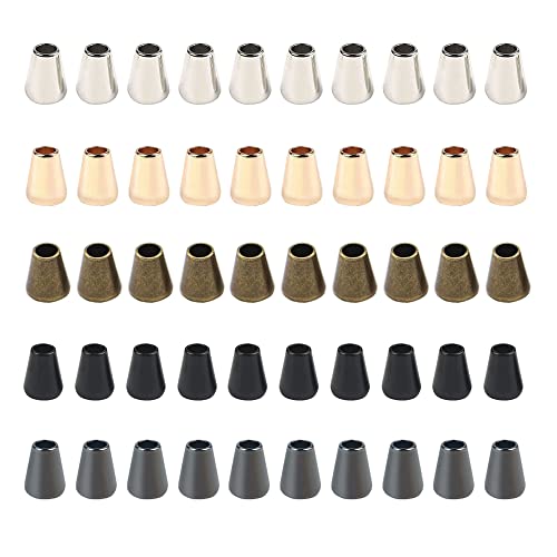 Huaepogeed Serrures de Cordon 50 Pièces Bouchon de Cordon en Metal Corde Verrouiller Verrous de Cordon Arret de Cordon Extrémités de Cordon Embout de Corde Verrouiller pour Vêtements, Sac à Dos Cover