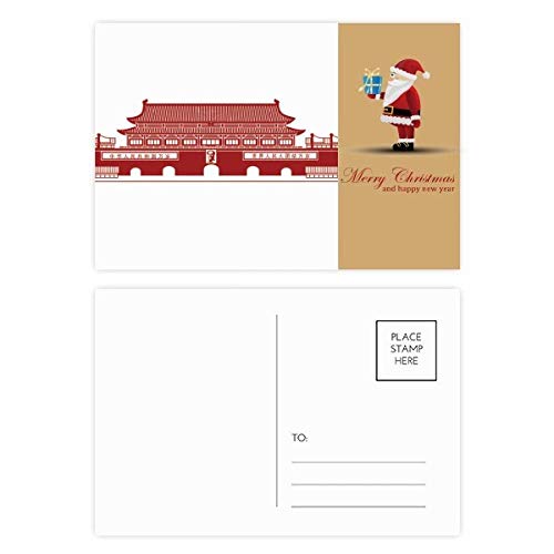 Tiananmen cartes postales Mao Père Noël rouge art chinois lot de 20 pièces