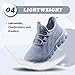DLWKIPV Boys Girls Walking Shoes Kids Slip On Running Tennis Sneakers Athletic Non Slip Lightweight Breathable Comfortable Casual Fashion Light Gray Blue Size 3