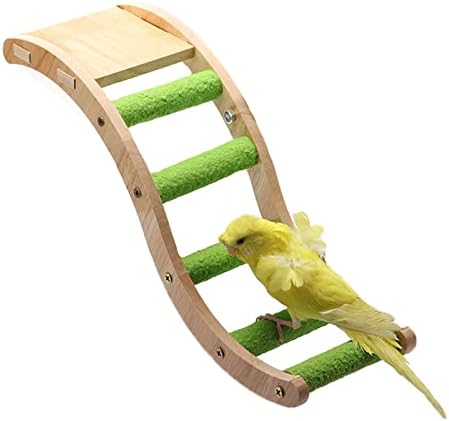 Bird Wooden Ladder Toy, Pet Parrots Climbing Bridge, Bird Chewing Toy, Wood Bird Perch Stand Bird Hanging Swing Cage Accessories, Play Platform for Budgerigar Parakeets Cockatiels Conures Finch