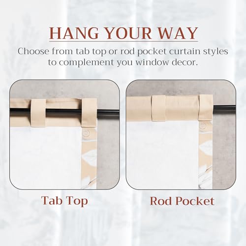Image of Maison d' Hermine Curtains for Living Room 100% Cotton 50 inchx84 inch (Pack of 2) | 84 inches long Light Filtering Curtains for Windows Bedroom with Rod and Loop Pockets - Pretty Autumn