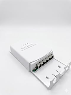 POE Extender Outdoor, 1 in 4 Out, 100Mbps Ethernet Extender Extends Up to 250m/820ft, Wall Mountable PoE Network Extender Repeater IP64 Water-Resistance for IP Cameras, Access Points